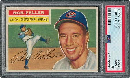 Lot #6212  1956 Topps #200 Bob Feller - PSA MINT 9 - None Higher! - Image 1