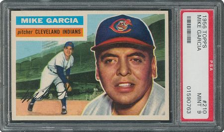 Lot #6222  1956 Topps #210 Mike Garcia - PSA MINT 9 - two Higher! - Image 1
