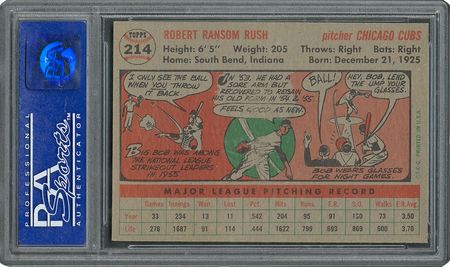 Lot #6226  1956 Topps #214 Bob Rush - PSA MINT 9 - Image 2
