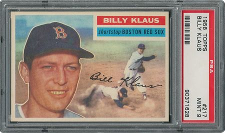 Lot #6229  1956 Topps #217 Billy Klaus - PSA MINT 9 - None Higher! - Image 1