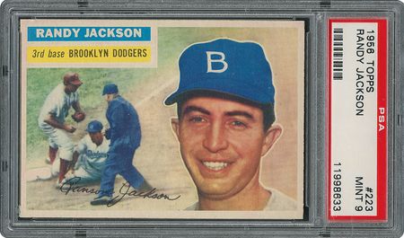 Lot #6235  1956 Topps #223 Randy Jackson - PSA MINT 9 - one Higher! - Image 1