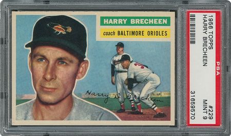 Lot #6241  1956 Topps #229 Harry Brecheen - PSA MINT 9 - one Higher! - Image 1