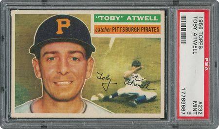 Lot #6244  1956 Topps #232 Toby Atwell - PSA MINT 9 - None Higher! - Image 1