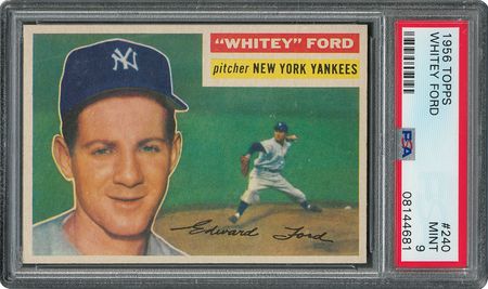 Lot #6252  1956 Topps #240 Whitey Ford - PSA MINT 9 - None Higher! - Image 1