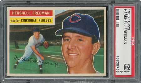 Lot #6254  1956 Topps #242 Hershell Freeman - PSA MINT 9 - one Higher! - Image 1