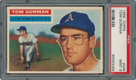 Lot #6258  1956 Topps #246 Tom Gorman - PSA MINT 9 - three Higher! - Image 1