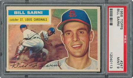Lot #6259  1956 Topps #247 Bill Sarni - PSA MINT 9 - two Higher! - Image 1