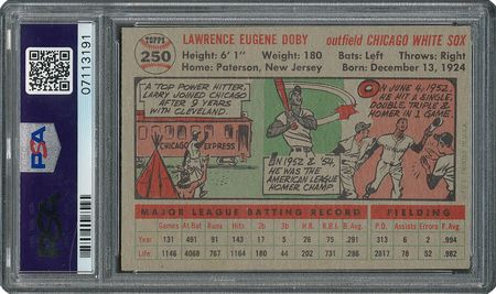 Lot #6262  1956 Topps #250 Larry Doby - PSA MINT 9 - None Higher! - Image 2
