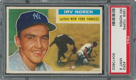 Lot #6265  1956 Topps #253 Irv Noren - PSA MINT 9 - None Higher! - Image 1