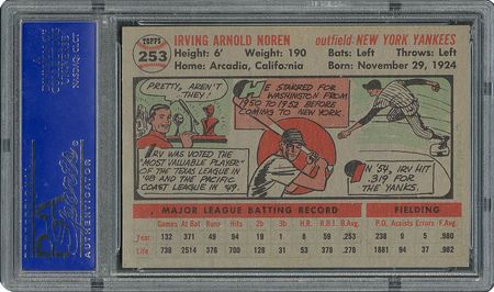Lot #6265  1956 Topps #253 Irv Noren - PSA MINT 9 - None Higher! - Image 2