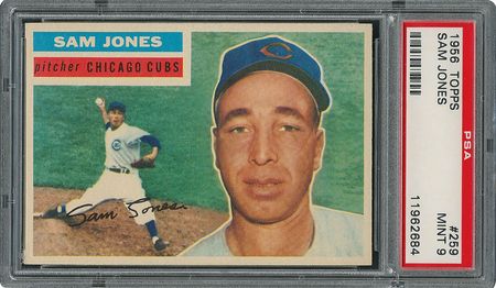 Lot #6271  1956 Topps #259 Sam Jones - PSA MINT 9 - one Higher! - Image 1