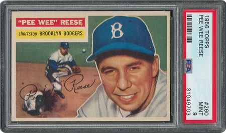 Lot #6272  1956 Topps #260 Pee Wee Reese - PSA MINT 9 - None Higher! - Image 1