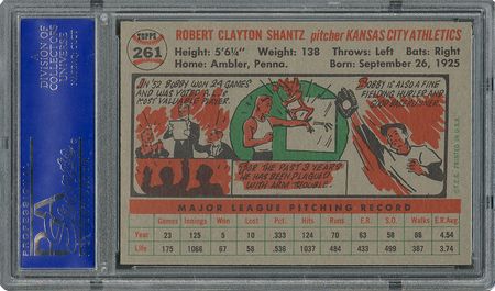 Lot #6273  1956 Topps #261 Bobby Shantz - PSA MINT 9 - None Higher! - Image 2