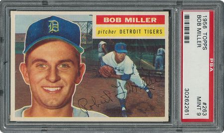 Lot #6275  1956 Topps #263 Bob Miller - PSA MINT 9 - None Higher! - Image 1