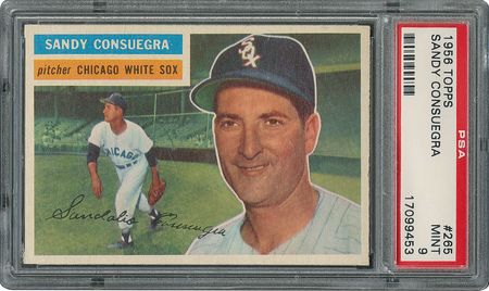 Lot #6277  1956 Topps #265 Sandy Consuegra - PSA MINT 9 - None Higher! - Image 1