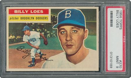 Lot #6282  1956 Topps #270 Billy Loes - PSA MINT 9 - None Higher! - Image 1