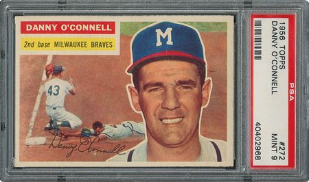 Lot #6284  1956 Topps #272 Danny O'Connell - PSA MINT 9 - one Higher! - Image 1