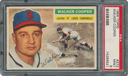 Lot #6285  1956 Topps #273 Walker Cooper - PSA MINT 9 - None Higher! - Image 1