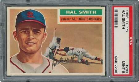 Lot #6295  1956 Topps #283 Hal Smith - PSA MINT 9 - None Higher! - Image 1