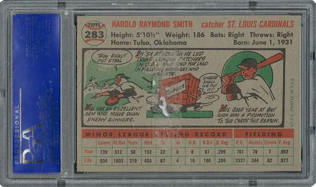 Lot #6295  1956 Topps #283 Hal Smith - PSA MINT 9 - None Higher! - Image 2