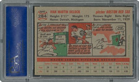 Lot #6296  1956 Topps #284 Ike Delock - PSA MINT 9 - None Higher! - Image 2
