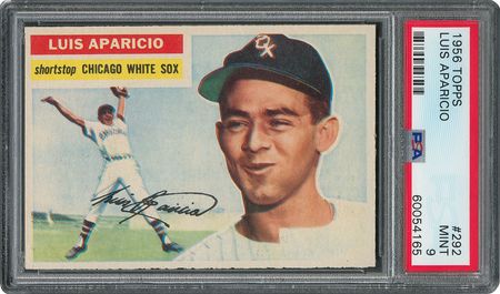 Lot #6304  1956 Topps #292 Luis Aparicio - PSA MINT 9 - two Higher! - Image 1