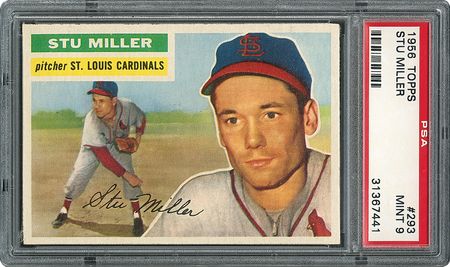 Lot #6305  1956 Topps #293 Stu Miller - PSA MINT 9 - None Higher! - Image 2