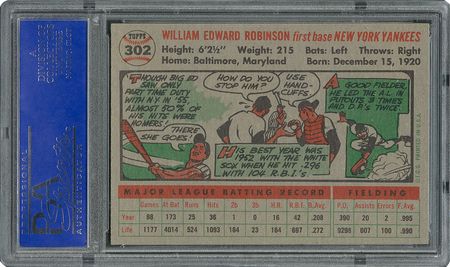 Lot #6314  1956 Topps #302 Eddie Robinson - PSA MINT 9 - None Higher! - Image 2