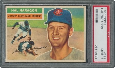 Lot #6323  1956 Topps #311 Hal Naragon - PSA MINT 9 - None Higher! - Image 1
