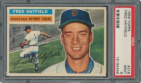 Lot #6330  1956 Topps #318 Fred Hatfield - PSA MINT 9 - None Higher! - Image 1