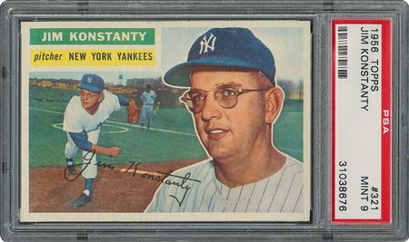 Lot #6333  1956 Topps #321 Jim Konstanty - PSA MINT 9 - one Higher! - Image 1