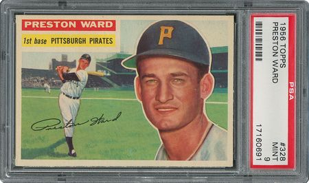Lot #6340  1956 Topps #328 Preston Ward - PSA MINT 9 - one Higher! - Image 1