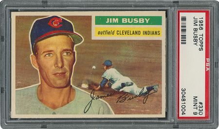 Lot #6342  1956 Topps #330 Jim Busby - PSA MINT 9 - None Higher! - Image 1
