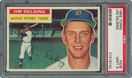 Lot #6350  1956 Topps #338 Jim Delsing - PSA MINT 9 - None Higher! - Image 1