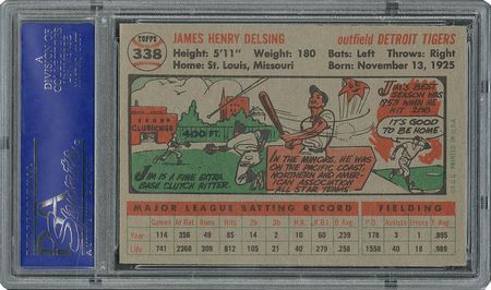 Lot #6350  1956 Topps #338 Jim Delsing - PSA MINT 9 - None Higher! - Image 2