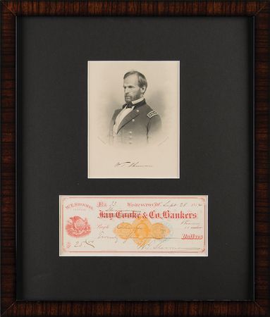 Lot #379 William T. Sherman Check - Image 1