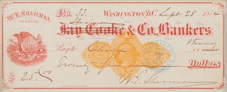 Lot #379 William T. Sherman Check - Image 2