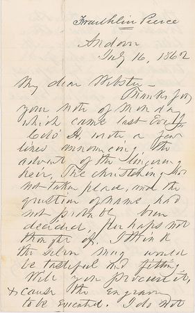 Lot #18 Franklin Pierce Handwritten Letter Signed