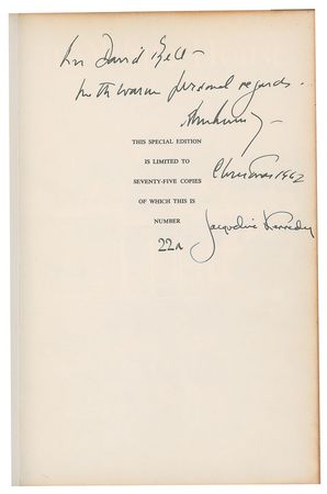 Lot #85 John and Jacqueline Kennedy: JFK’s 1962 Christmas gift to his executive staff—a limited edition copy of The White House: A Historic Guide - Image 2