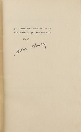 Lot #527 Aldous Huxley Book - Image 2