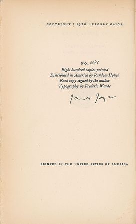 Lot #529 James Joyce: Limited signed copy of the beautiful Finnegans Wake prose-poem - Image 3