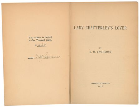 Lot #530 D. H. Lawrence: Scarce privately published, limited edition of the controversial Lady Chatterley’s Lover - Image 2