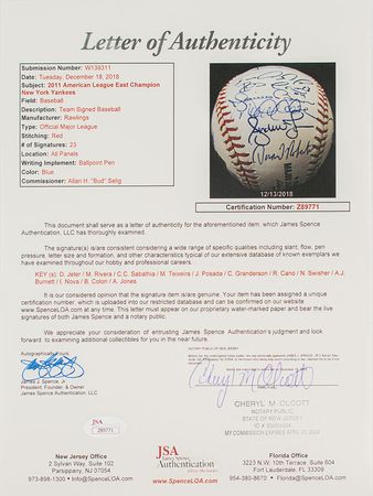 Lot #1136 NY Yankees: 2011 Baseball - Image 6