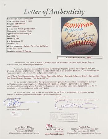 Lot #1090 Baseball Hall of Famers Baseball - Image 6