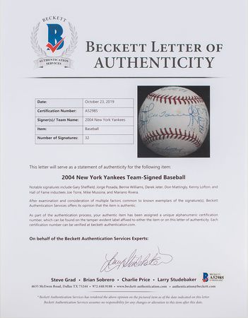 Lot #1134 NY Yankees: 2004 Baseball - Image 6