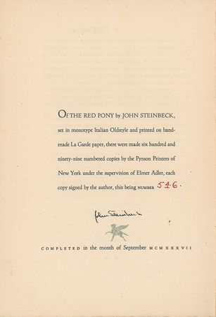 Lot #544 John Steinbeck Book - Image 2