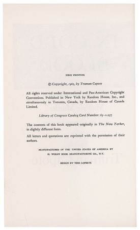 Lot #495 Truman Capote Book - Image 4