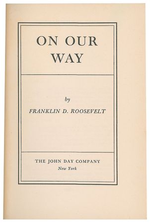 Lot #67 Franklin D. Roosevelt: FDR hand-corrects the first state of On Our Way - Image 3