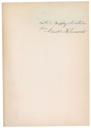 Lot #69 Franklin D. Roosevelt: Exceedingly rare 1941 White House Christmas present?one of 75 copies printed for gift-giving by President Roosevelt - Image 2