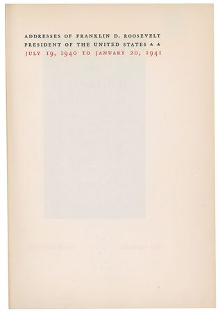 Lot #69 Franklin D. Roosevelt: Exceedingly rare 1941 White House Christmas present?one of 75 copies printed for gift-giving by President Roosevelt - Image 3